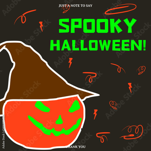 spooky cute pumpkin halloween party invitation template design