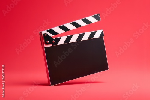 Minimalist illustration of a director's clapperboard,  movie clapper board, film slate