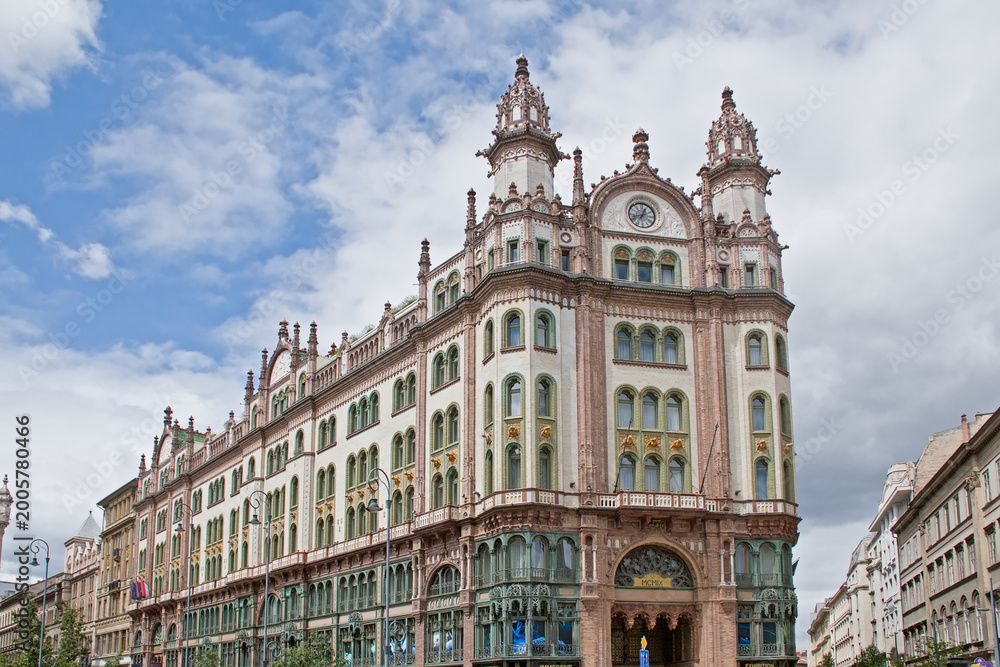 Fototapeta premium Ornate art nouveau building in the city of Budapest, Hungary 