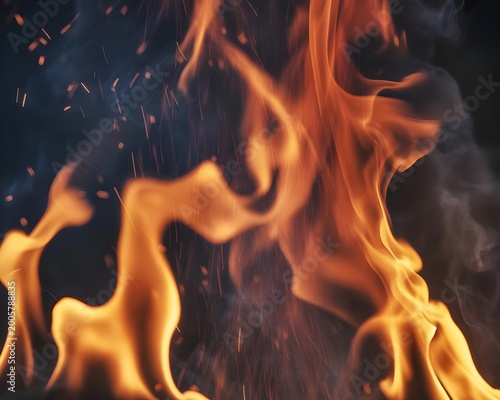 fire on black background
