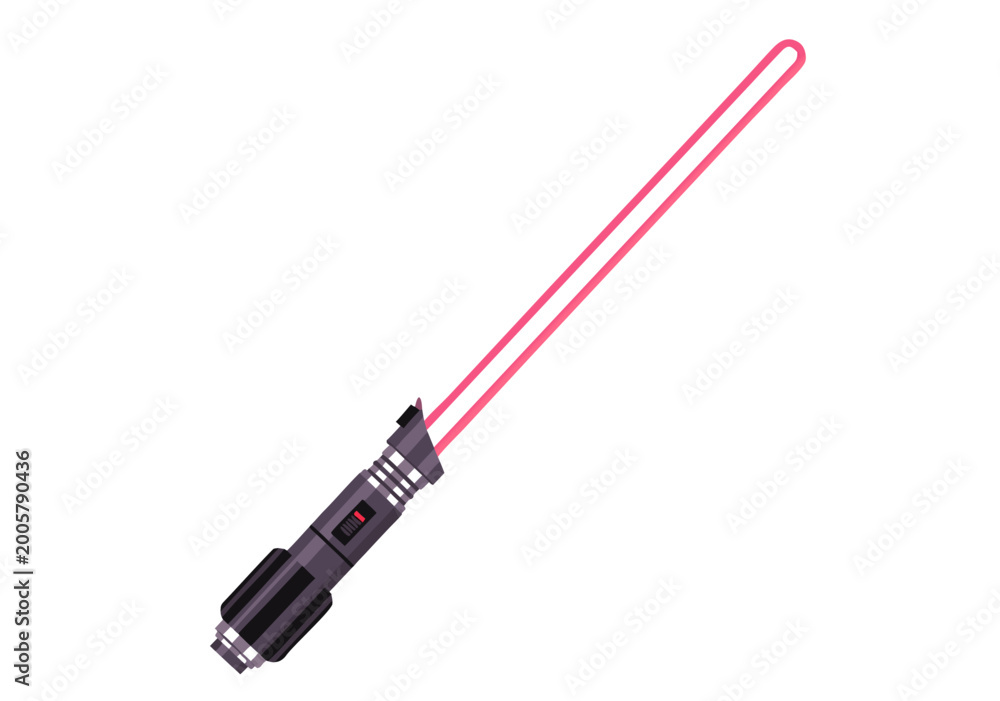 Fototapeta premium A digital illustration of a fictional weapon, a glowing saber, rendered in a vector graphic style, perfect for sci-fi and fantasy projects