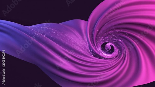 Abstract swirling purple and pink cloth with heart shape hole
