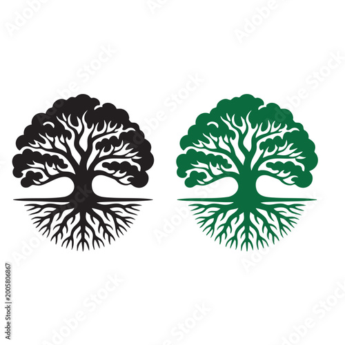 Life Tree Roots Symbol Dual Design