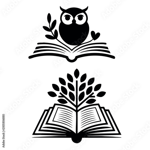 Wisdom Owl Reading Book Logo