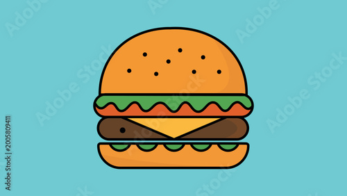 Delicious Burger Vector Graphic Design.