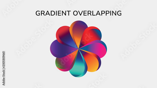 Gradient Overlapping Shape Abstract Design.