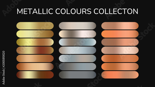 Metallic Gradient Color Palettes Collection.