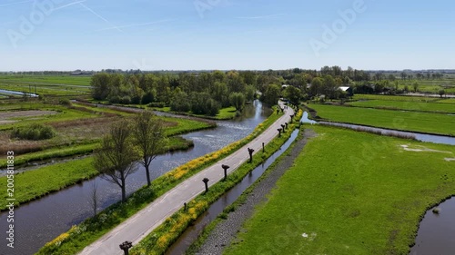 Typical Dutch landscape with pastures near Oosthuizen North Holland lies in the middle of the Middelie gas field