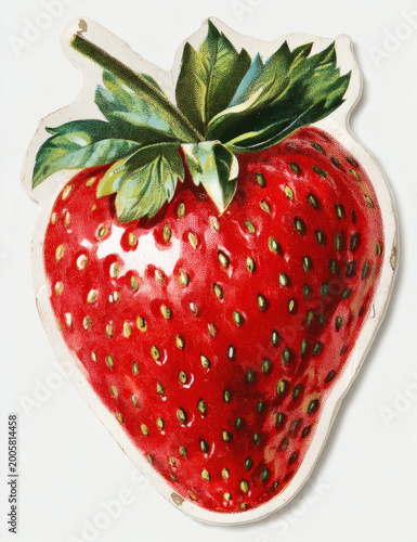 Vintage decorative Strawberry and Fruit illustration, isolated
