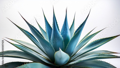 blue agave aloe vera plant on white or white background