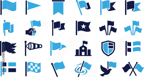 Fotografia Flags and banners set waving various shapes and designs for sports events