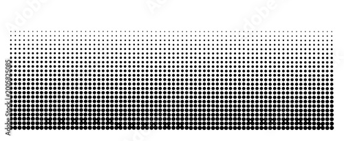 Photos A horizontal gradient pattern composed of small black dots transitioning from de