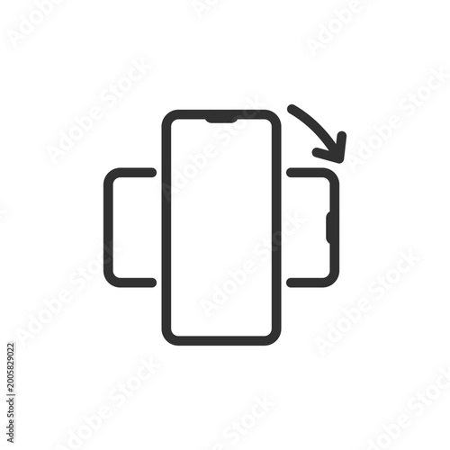 Tablou pe pânză Smartphone side rotation, linear style icon