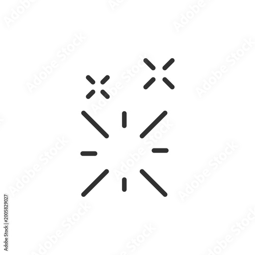Sparkles burst, linear style icon. Light flash and decorative effect. Editable stroke width