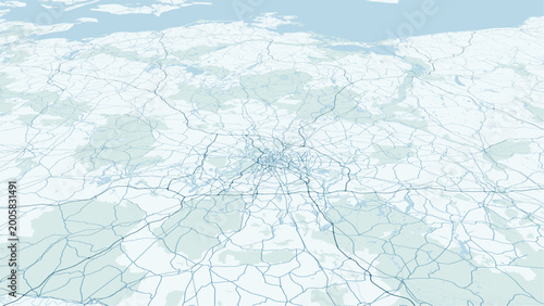 Tableau sur toile Modern minimalist vector map of Berlin, Germany
