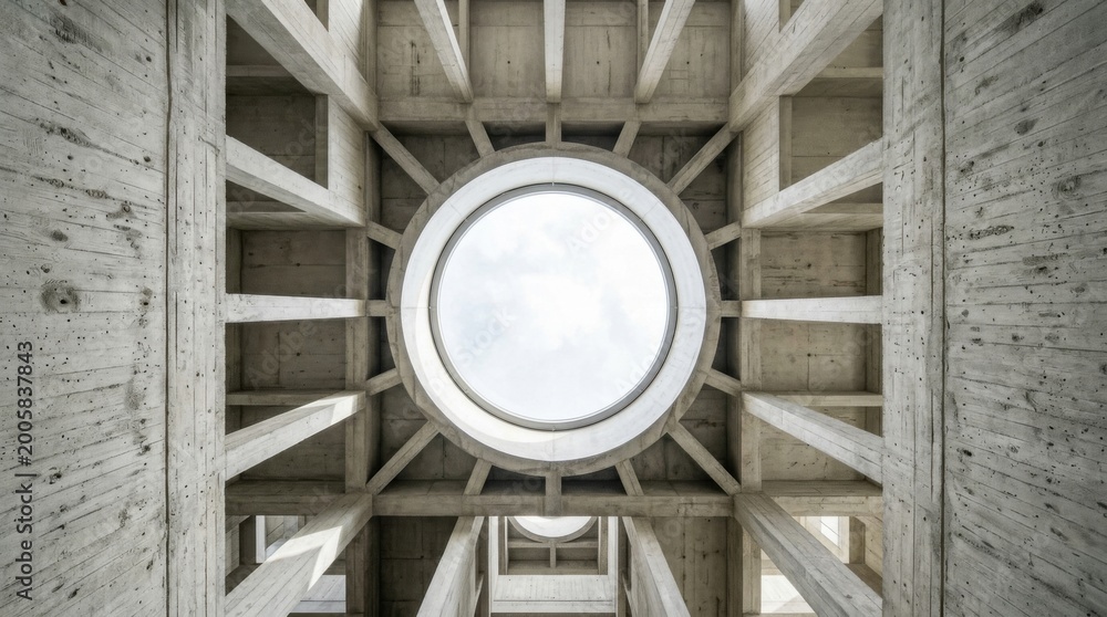 Fototapeta premium Architectural marvel - A captivating view of the ceiling structure.