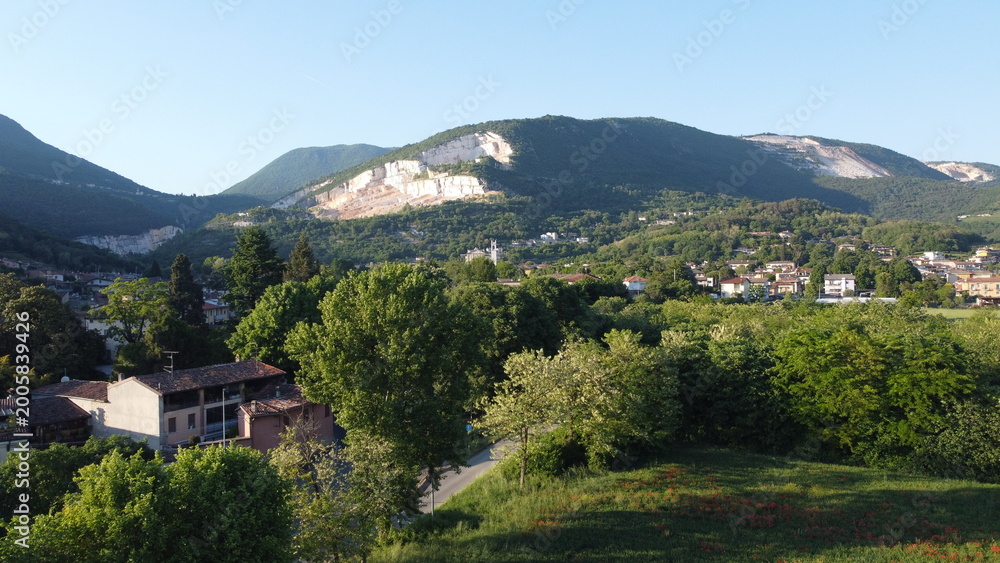 Fototapeta premium Botticino landscape with a mountain