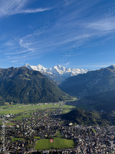 Photography Interlaken Valley Panorama with Jungfrau from Harder Kulm
