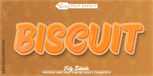 Delicious Biscuit Bakery Crunchy Typography Vector Fully Editable Smart Object Text Effect