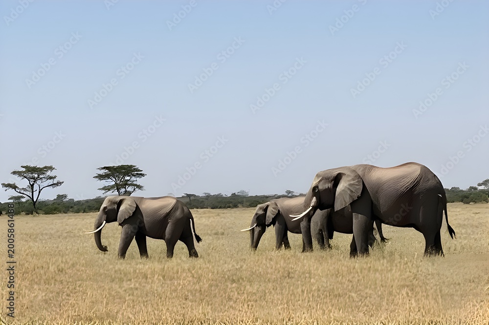 Fototapeta premium herd of elephants
