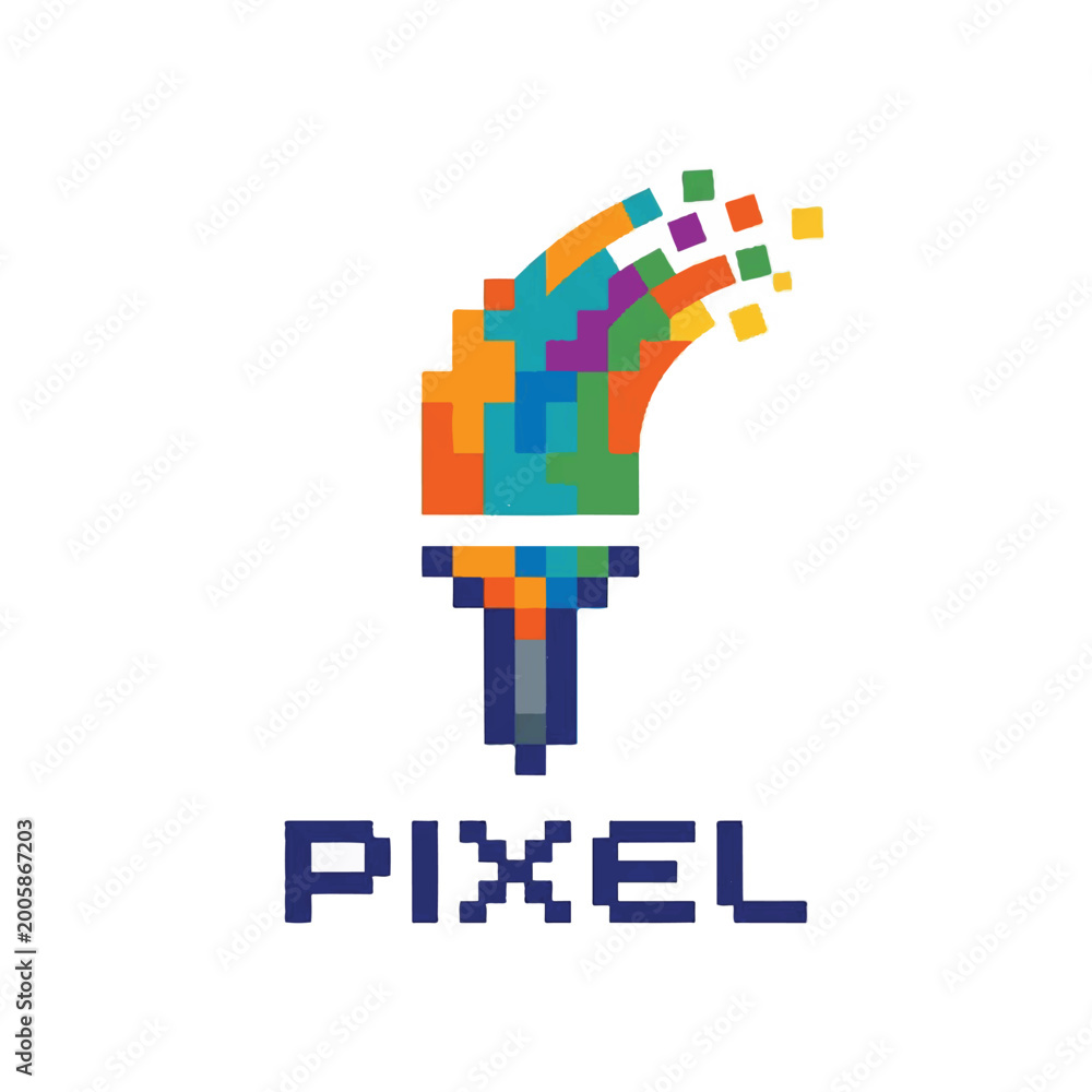 Fototapeta premium Pixel art logo design element graphic.