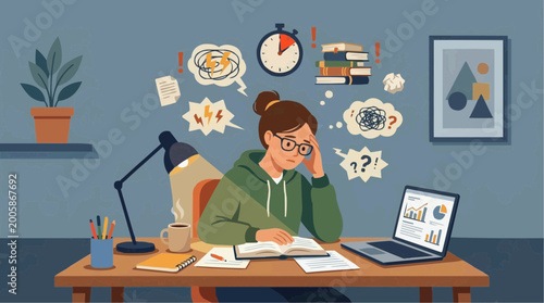 Mental Load: a visual representation of someone being overwhelmed, under pressure, with many thoughts.