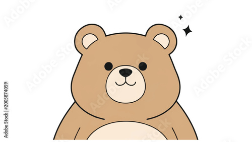 Fotografi Cute Brown Teddy Bear Face.