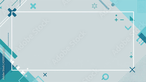 Fotografie Abstract blue vector background design featuring artful lines and a blank frame