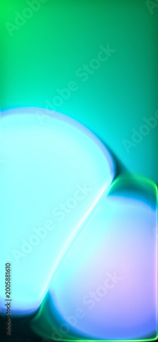 Turquoise sphere light on green background 