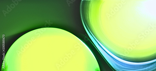 Green abstract light orbs background