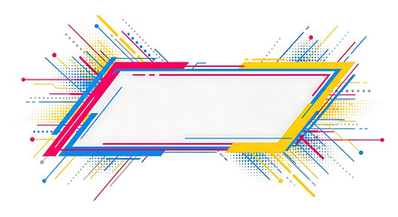 Colorful geometric frame with dynamic lines and abstract elements geometric abstract colorful creative background template composition decoration movement
