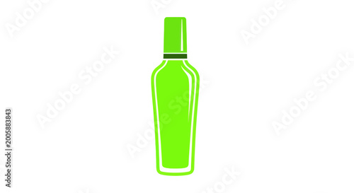 Foto Green Liqueur Bottle Closeup View.
