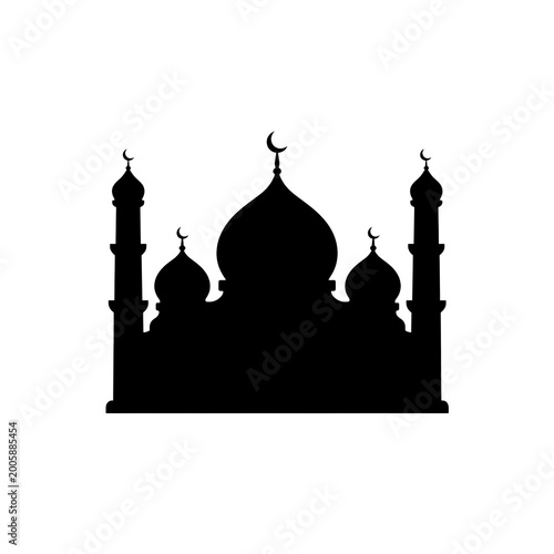 silhouette of mosque icon. vector illustration of mosque icon.