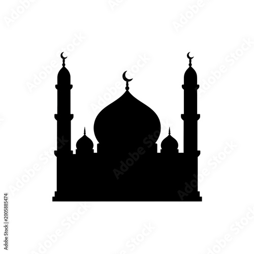 mosque icon. silhouette of mosque icon.
