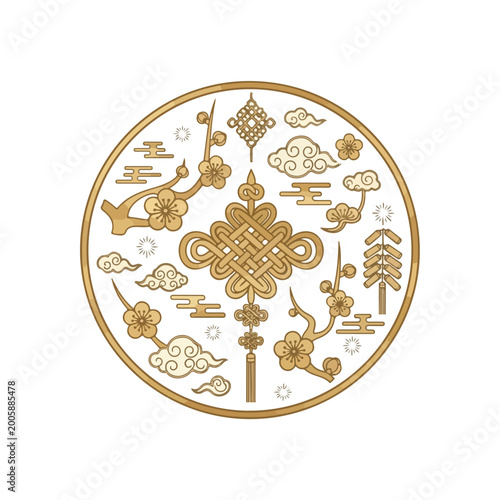 Ornate Golden Design on White Plate.