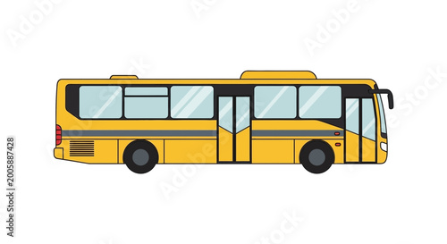 Obraz na plátne Yellow City Bus - Public Transportation Vehicle Illustration