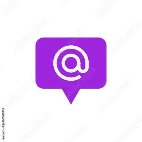 Tableau sur toile Mention icon in flat colorful symbol for user tagging