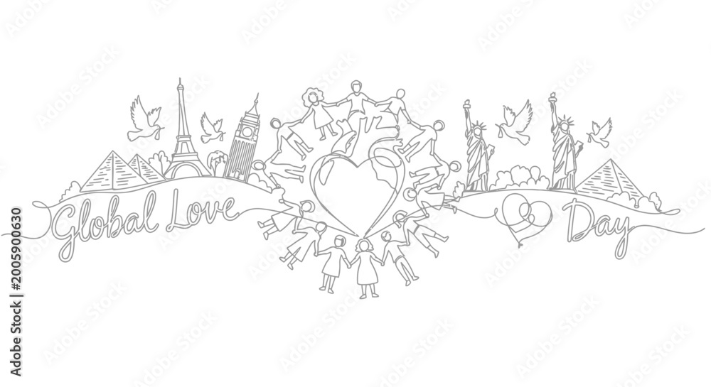 Fototapeta premium Heart with love on global day.