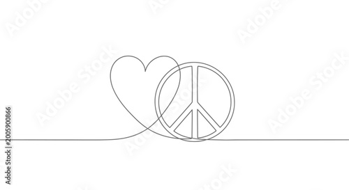 Photos Peace sign and heart symbol.