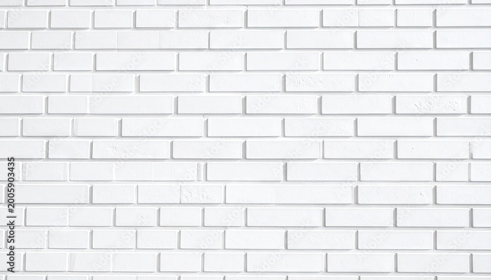 Obraz premium Clean white brick wall texture for background and design elements