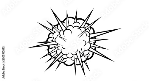 Bilde på lerret Explosion Burst Comic Style Graphic Element, Dynamic Action