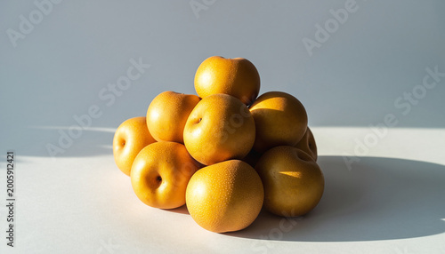 Golden apples served on the table.
