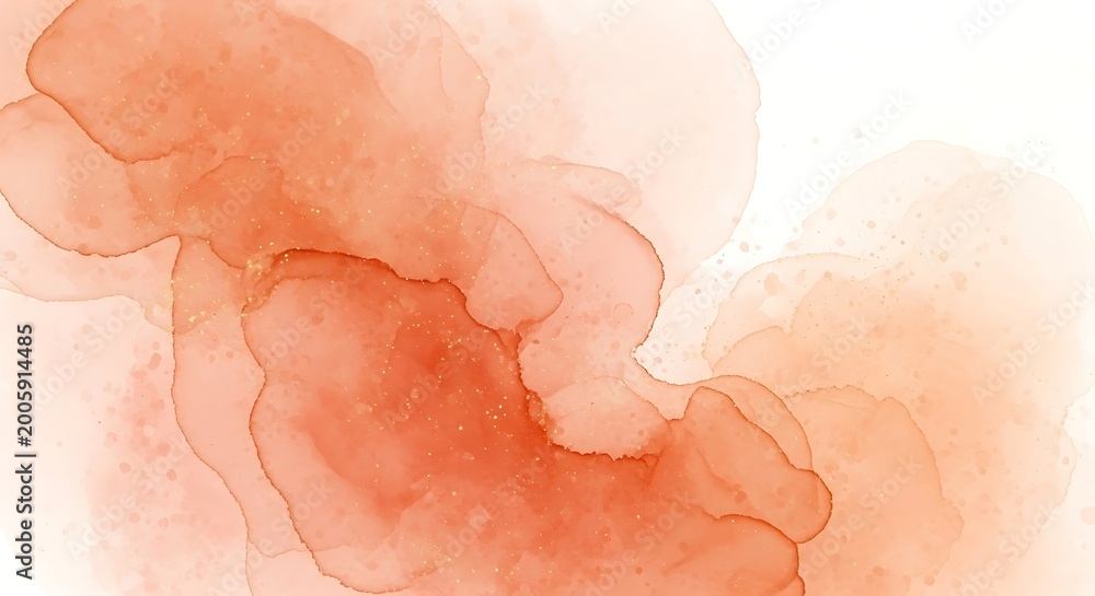 Fototapeta premium Soft peach watercolor abstract background with blended orange hues