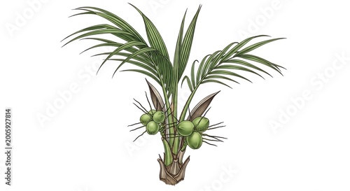 Coconut palm tree with transparent background