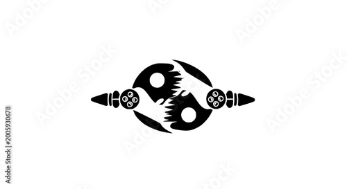 Foto Yin Yang Symbol with Gears and Hands