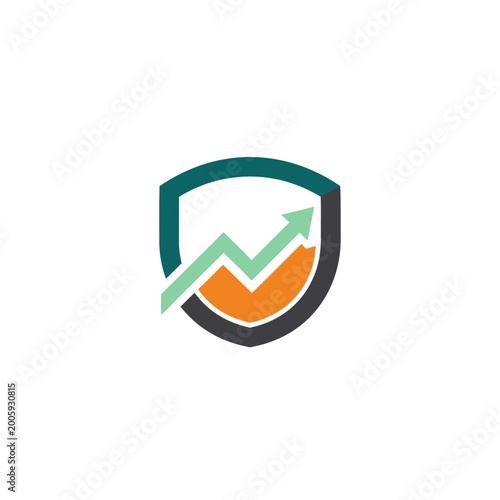 Free Download Financial Security Shield with Upward Trend Graph. - GFXLoad