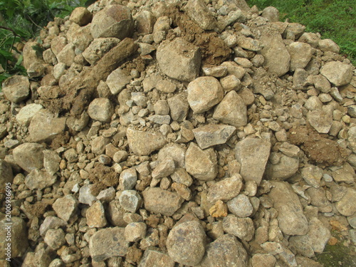 pile of soil to level the land on which the house will be built