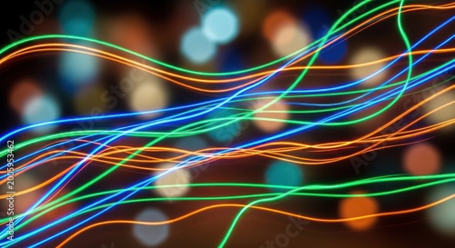 Colorful Light Trails in Motion