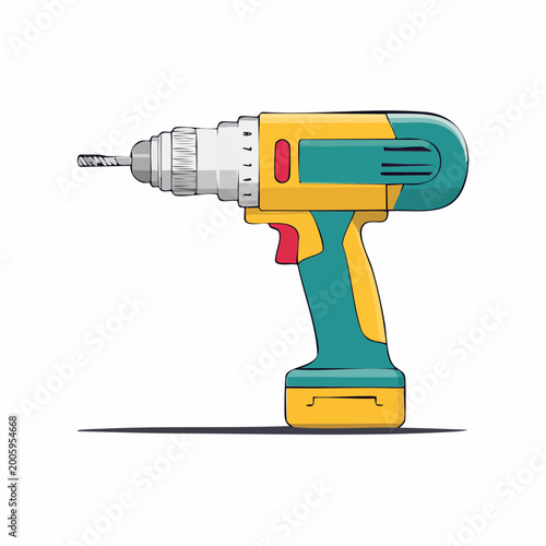 Cordless Power Drill Illustration