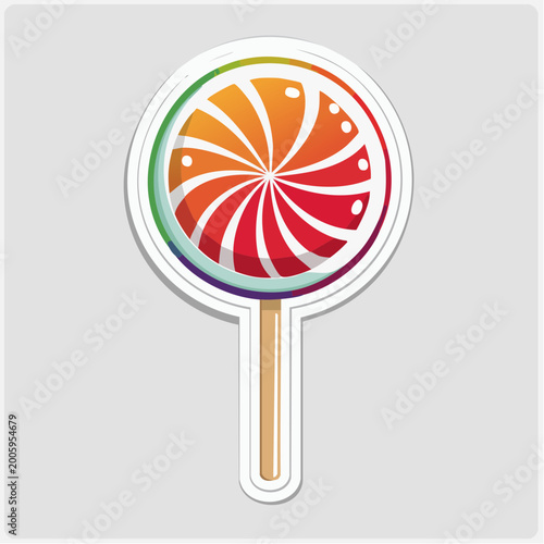 Colorful Swirl Lollipop Sticker